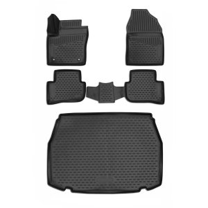 Toyota C-HR Floor-Trunk Mats - Omac - 3D - Black - 2018-2022 Toyota C-HR Floor-Trunk Mats - Omac - 3D - Black - 2018-2022